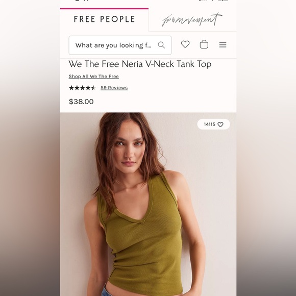 NEW We The Free - Neria Cardamom Seed Green Tank Top - Picture 6 of 7